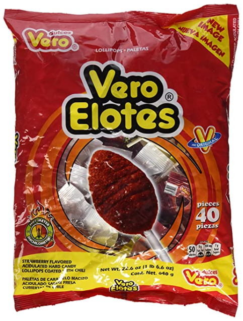 Vero Elotes Paletas Sabor Fresa Con Chile Mexican Hard Candy Chili Pops.PNG