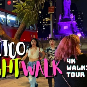 🇲🇽 Mexico City 4K Walking Tour - Night Walk Reforma Roma Norte [4K HDR / 60fps]